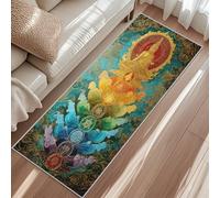 Meditation Buddha Runner Rug for Hallway 60x200 cm, Colorful Chakra Yoga Carpet Runners with Non-Slip Rubber Backing, Kitchen Decor Rugs for Entryway Bedroom Laundry Room ykib49