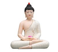 Meditation Buddha Statue, Shakyamuni Figurine, Ornaments Crafts, Living Room Home Garden Decor Buddha Ceramic Ornament (Color : 7)