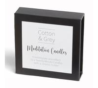 Meditation Candles. The Power of Om by Cotton & Grey - 12 Pure Beeswax Twenty Minute Candles with Ceramic Holder