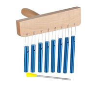 Meditation Chime - 8 Tone Wood Meditation Bell - Solid Aluminum Tube Musical Equipment with Knock Stick for Beginner Practice Indoor School Classroom Attention