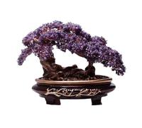 Meditation Crystal Money Tree Bonsai for Wealth Fortune and Luck Ornament for Home Wine Cooler Healing(Purple)
