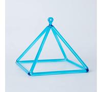 Meditation Crystal Singing Pyramid, Perfect Healing Musical Instrument, For Buddhist, Yoga, Stress Reduction, With Crystal Striker (Color : Blue_6 Inch)