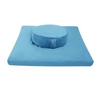Meditation Cushion Set, Floorstanding Meditation Cushion,Meditation Pillow and Zafu Mat with Velvet Cover for Home Use Bedroom, Living Room, Balcony or Yoga Studio (Blue)