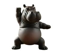 Meditation Hippopotamus Statue Multi-Purpose Creative Animal Yoga Ornament Wear Resist Serene Resin Hippo Figurine Zen Meditation Gifts