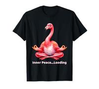 Meditation Humor Inner Peace Loading Funny Flamingo T-Shirt