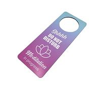 Meditation In Progress, Do Not Disturb, Door Hanger Sign - Yoga, Relaxation, Exercise, Class, Classroom, Teacher, Gift, Lotus Flower, Made from Heavy Duty 3mm Aluminium Composite