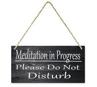 Meditation In Progress Please Do Not Disturb Wood Sign Wall Decor Sign Wall Art Rustic Vintage For Bedroom Home, Living Room, Garden, Cafe 12X6 In