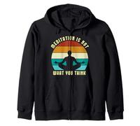 Meditation Is Not What You Think Lotus Mindfulness Yoga Zip Hoodie