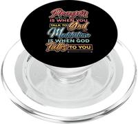 Meditation Is When God Talks To You Meditation PopSockets PopGrip for MagSafe