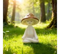 Meditation Mushroom Resin Statue, Fantasy Resin Mushroom Yoga Statue, Decoration Accent for Garden and Home