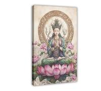 Meditation on The White Tara Goddess of Tibet Canvas Poster Wall Art Decor Print Picture Paintings for Living Room Bedroom Decoration 16x24inch(40x60cm)