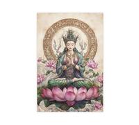 Meditation on The White Tara Goddess of Tibet Canvas Poster Wall Art Decor Print Picture Paintings for Living Room Bedroom Decoration 20x30inch(50x75cm)