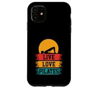 Meditation Pilates Bridge Pose Funny Live Love Pilates Retro Case for iPhone 11