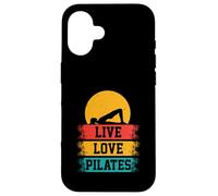 Meditation Pilates Bridge Pose Funny Live Love Pilates Retro Case for iPhone 16