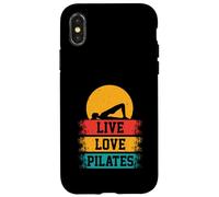 Meditation Pilates Bridge Pose Funny Live Love Pilates Retro Case for iPhone X/XS