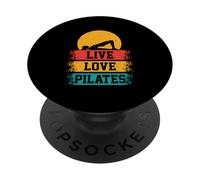 Meditation Pilates Bridge Pose Funny Live Love Pilates Retro PopSockets Adhesive PopGrip