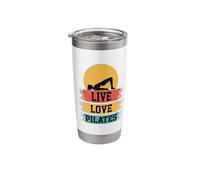 Meditation Pilates Bridge Pose Funny Live Love Pilates Retro Stainless Steel Insulated Tumbler