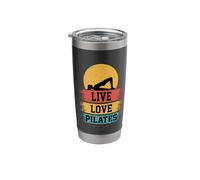 Meditation Pilates Bridge Pose Funny Live Love Pilates Retro Stainless Steel Insulated Tumbler
