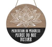 Meditation Room Decor Sign, Yoga Studio Wall Decoration Home Gym Spiritual Room Zen Den Hanging Decor Sign, Please Do Not Disturb Sign, Gifts for Yoga Instructor Lover, Meditation in Progress