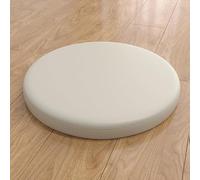 Meditation Round Floor Cushion - Faux Leather Memory Foam Circular Floor Seat Pillows Solid Thick Sitting Pad Pouf for Tatami Yoga Dining Chair Living Room Balcony Outdoor Reading Nook (16in,Khaki)