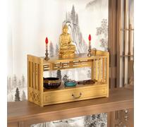 Meditation Shrine Buddhist Altar Table, Buddha Statue Spiritual Prayer, Offering To Saints, Greek Altar, Catholic Relatives And Ancestors Counter, (Size:52*25*28cm/20.4*9.8*11.0in,Color:Primary color)