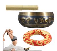Meditation Singing Bowl - Decorative Sound Healing Cup Prayer Pot | Meditation Accessories Compact Hand-Tuned Bowl for Desk Bookshelf Display Stand