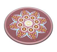Meditation Sound Bowl Mat Small PVC Flower Print Pad | Portable Protective Cushion for Sound Bowl and Crystal Bowl, Delicate Elegant Style, Religious Use
