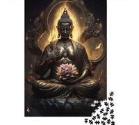 Meditation Statue Buddha 1000 Piece Jigsaw Puzzle Paper For Adults Calm Zen Scene Puzzle Game for Family Home Relaxation Gift 52x38cm/1000pcs
