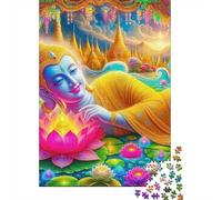 Meditation Statue Jigsaw Puzzle for Adults 1000 Piece Jigsaw Puzzle Lotus Dream Puzzle Game for Family Relaxing Home Decor 52x38cm/1000pcs