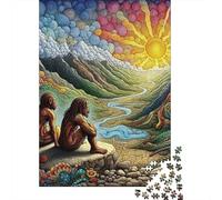 Meditation Sunshine 1000 Pieces Human Evolution Paper Jigsaw Puzzle for Adults, Mind Relaxation Nature Scene Jigsaws 38x26cm/1000pcs