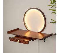 Meditation Table with LED Light Wooden Prayer Altar for Buddha Spiritual Space Decor Rosewood (15 x 10 in / 40 x 26 cm) - Perfect for Home and Memorial Use