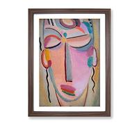Meditation Vol.1 By Alexej Von Jawlensky Classic Painting Framed Print | A2 Walnut Framed Wall Art | Ready to Hang | Classic Historical Picture | Living Room Bedroom Lounge Office