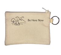 Meditation with Nature and Mindfulness Key Chain Coin Purse Beige