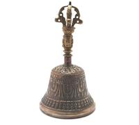 Meditation Yantra Tibetan Buddhist Bell, 6-Inch with Dorje Handle - Ideal for Rituals, Meditation & Spiritual Practices.