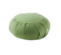 Myga Buckwheat Zafu Meditation Cushion - Round Yoga Floor Pillow for Mindfulness & Seated Yoga - Organic Buckwheat Filling with Removable Cotton Cover & Carry Handle - 34 x 34 x 12cm (Moss)
