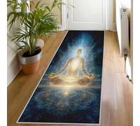 Meditation Yoga Print Runner Rug for Hallway, 60x200, Universe Starry Pattern Throw Rug Entrance Zen Mandala Decor Carpet, Washable Non-Slip Rugs Runners for Living Room Bedroom Dm619