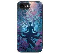 Meditation Yoga Roots Branches Leaves Glass Case Compatible with iPhone 16 Plus Pro Max Protective Cover