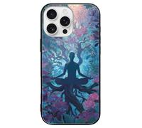 Meditation Yoga Roots Branches Leaves Glass Case Compatible with iPhone 16 Plus Pro Max Protective Cover