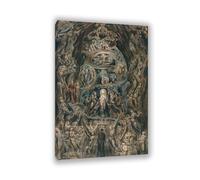 Meditations Among the Tombs William Blake Art Prints on Canvas Classic Art Prints Wall Decor Famous Paintings William Blake Inspiring Living Room Bedroom Artwork 120x80cm(47x31in) Frame