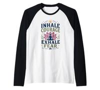 Meditations Yoga Inhale Courage Pilates Sport Zen-Yoga Raglan Baseball Tee