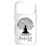 Meditative Buddha Under Bodhi Tree Om Mani Padme Hum Mantra Case for iPhone 17 Pro