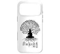 Meditative Buddha Under Bodhi Tree Om Mani Padme Hum Mantra Case for iPhone 17 Pro Max