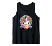 Meditative Handpan Player in Front of a Mandala 1 - Fan Fun Tank Top