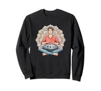 Meditative Handpan player in front of a mandala 3 - Fan Fun Sweatshirt