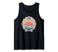 Meditative Handpan Player in Front of a Mandala 3 - Fan Fun Tank Top