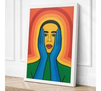 Meditative Presence Japandi Canvas Wall Art Print 24x16 Inch (61 x 41 cm)