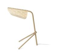 Mit Durchblick: die Mediterranea LED Tischleuchte von Petite Friture. Was passiert, wenn man einen Messingschirm perforiert ? Ein wunderbar atmosphärisches Licht! Aber auch ausgeschaltet sorgt das geo