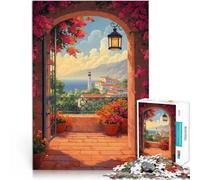 Mediterranean Balcony Lighthouse ViewPuzzle for Adults 1000 Pieces Hands-on Game is ideal as a gift for the whole family 38x26cm