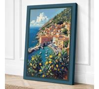 Mediterranean Coastal Escape Canvas Wall Art Print 18x12 Inch