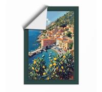 Mediterranean Coastal Escape Vintage Unframed Wall Art Print A4 (29.7×21cm), Wall Decor for Living Room, Bedroom, Office & Home, Art Gift
